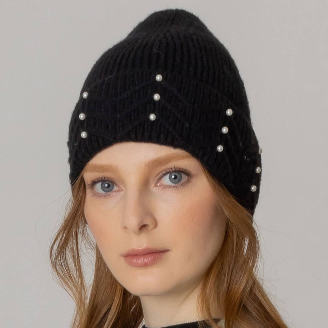 Women's Solid Color Peal Knitted Beanie Hat