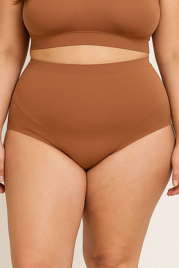 Plus Size Laser Cut Seamless Panty - 6 Color-90079-PTY-6-C01