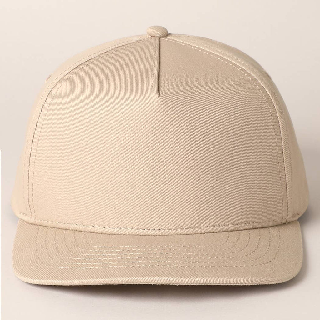 Solid Colored Cotton 5 Panel Baseball Cap