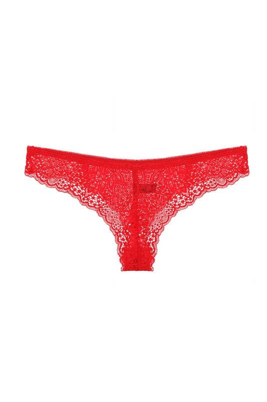 Floral Lace Thong-YM-33340-THG