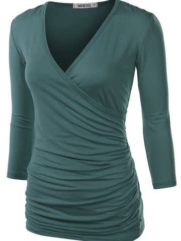 Tank Tops Deep V-Neck Surplice Wrap