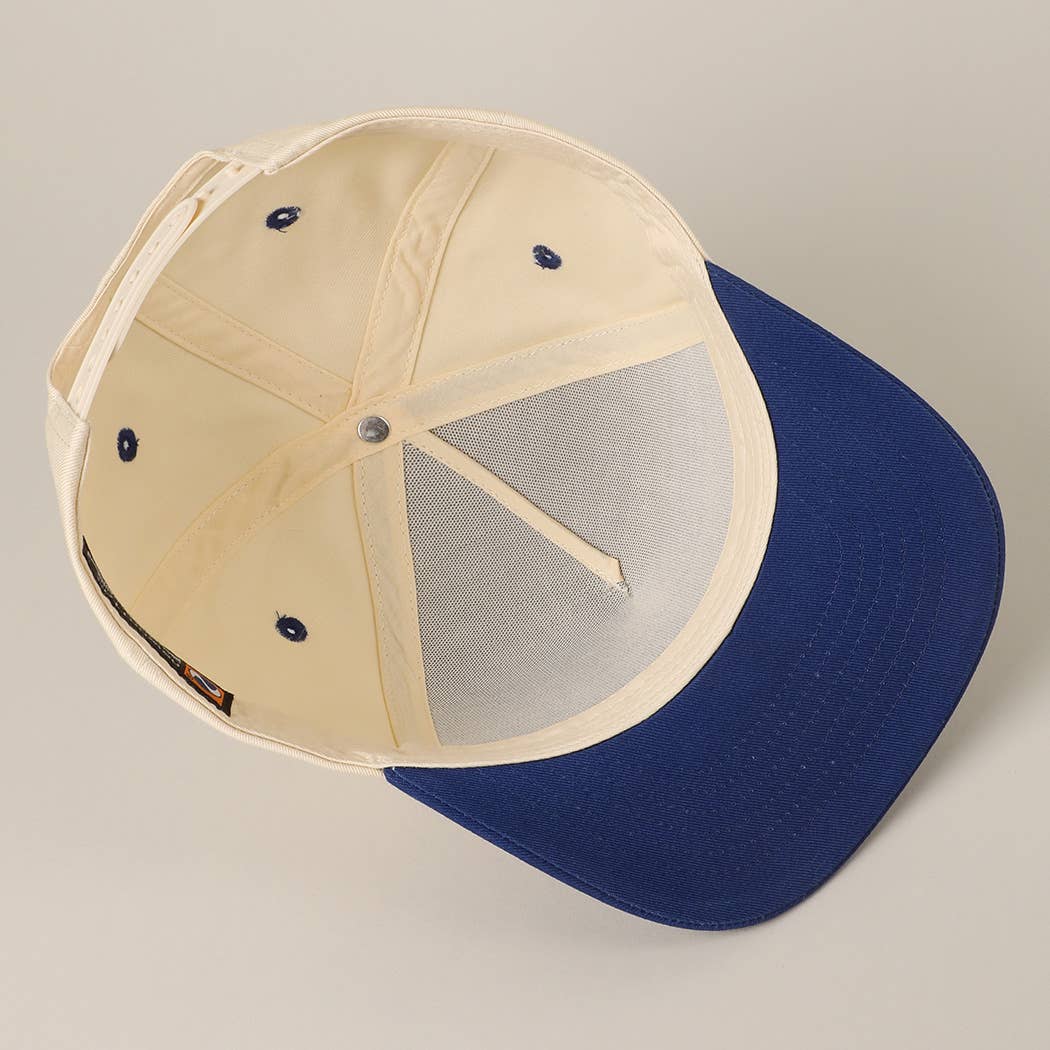 Solid Two-Tone Cotton 5 Panels Baseball Cap
