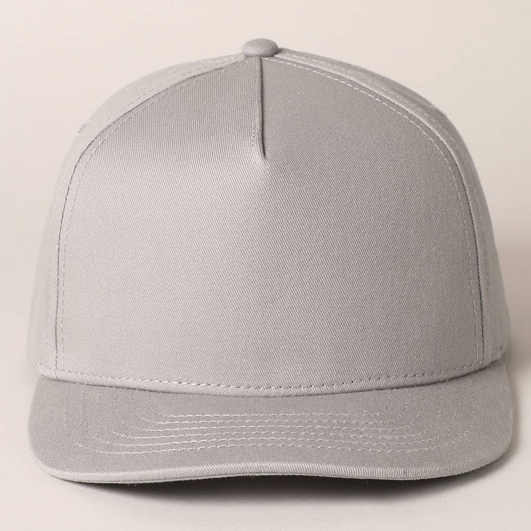 Solid Colored Cotton 5 Panel Baseball Cap