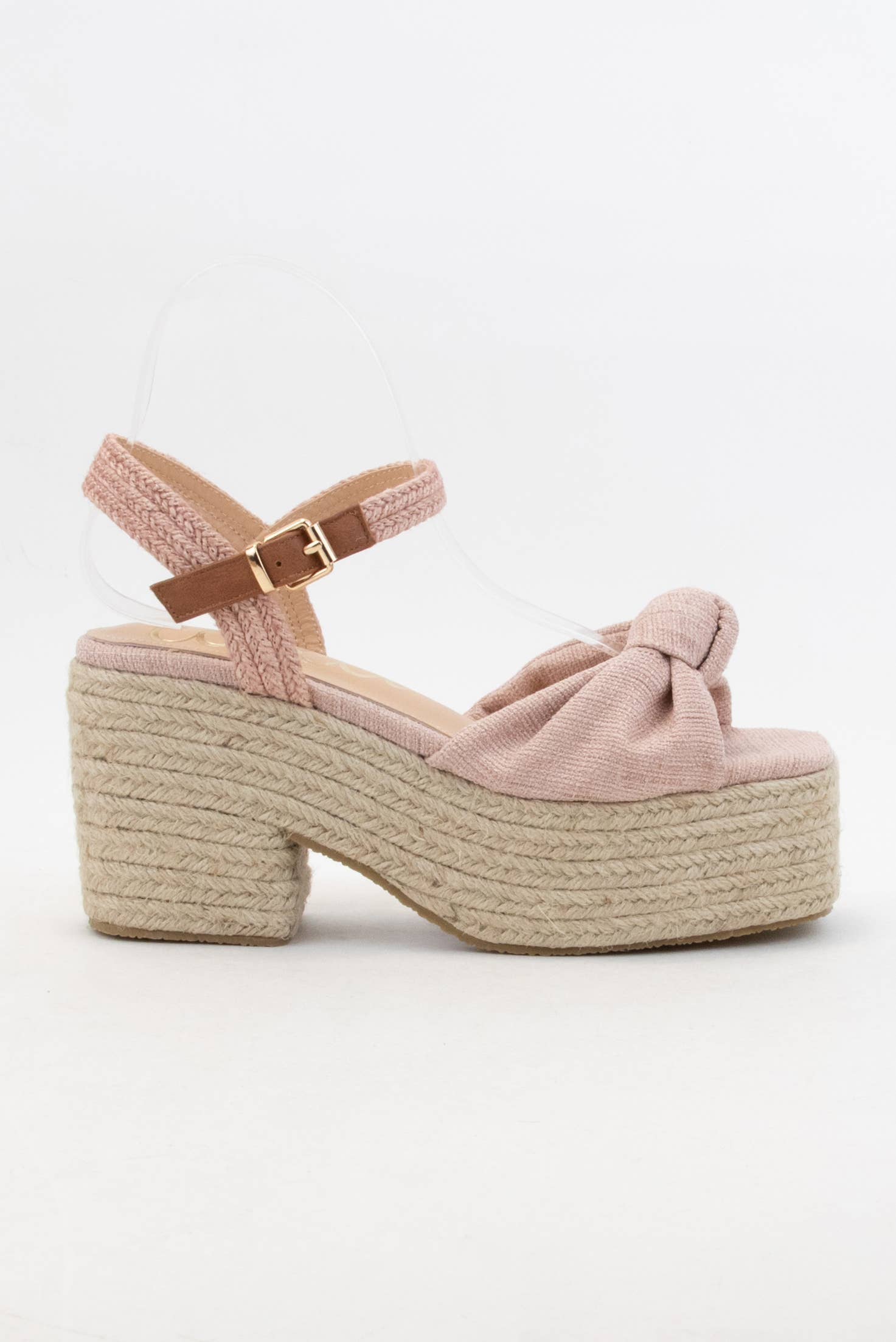 PALMER Bow Knot Platform Espadrille Sandals Ankle Strap Wedg