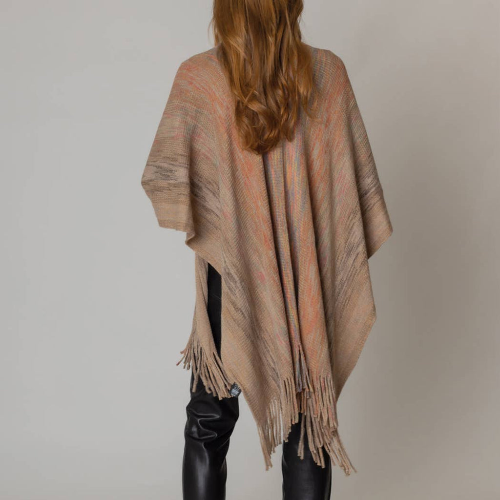 Multicolor Metallic Knit Ruana
