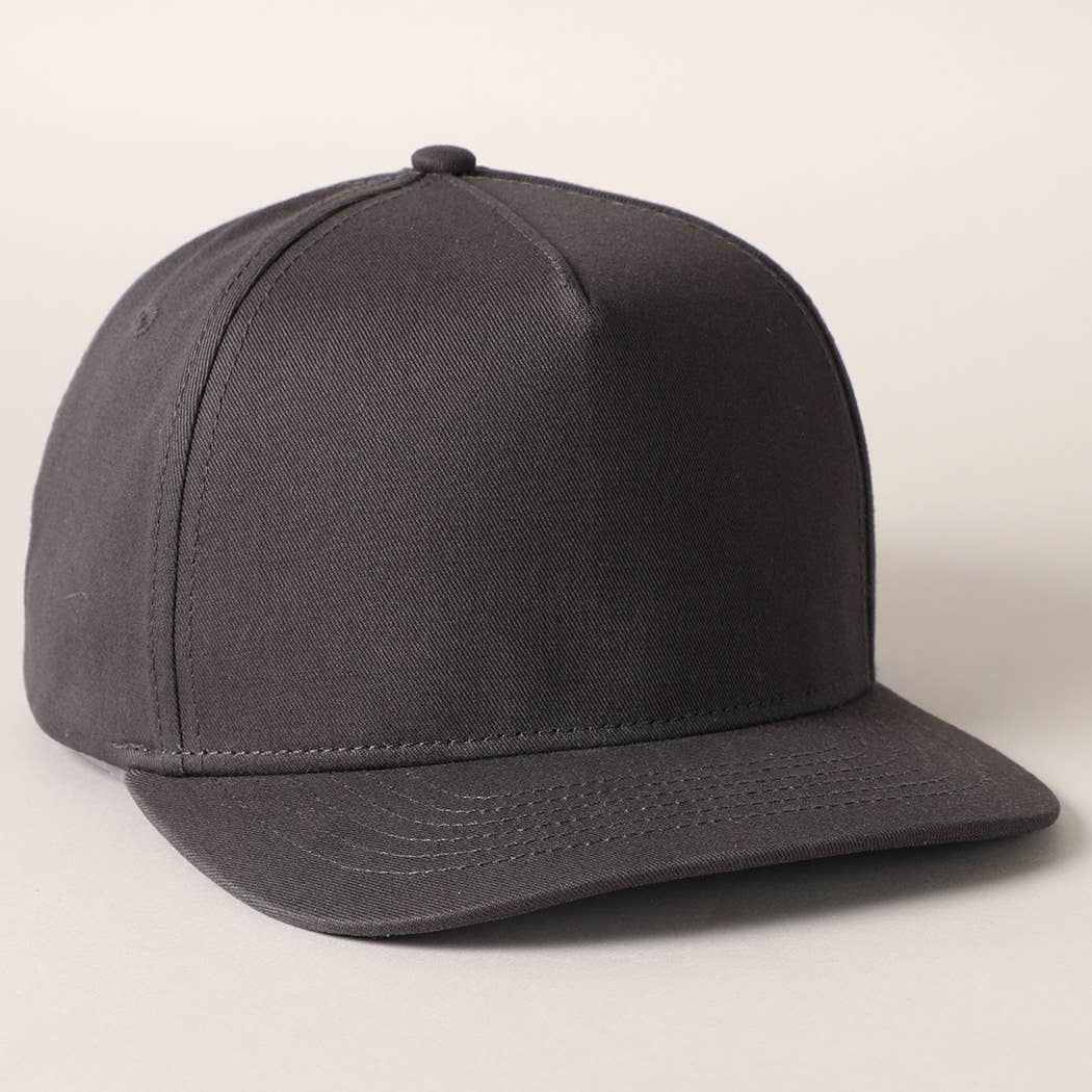 Solid Colored Cotton 5 Panel Baseball Cap