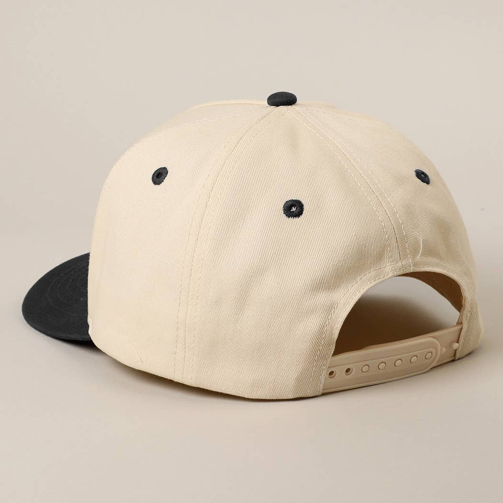 Solid Two-Tone Cotton 5 Panels Baseball Cap