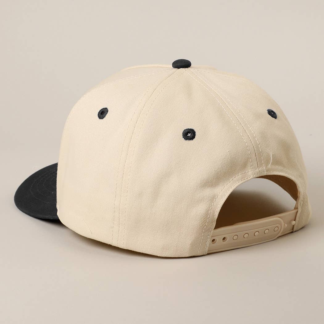 Solid Two-Tone Cotton 5 Panels Baseball Cap