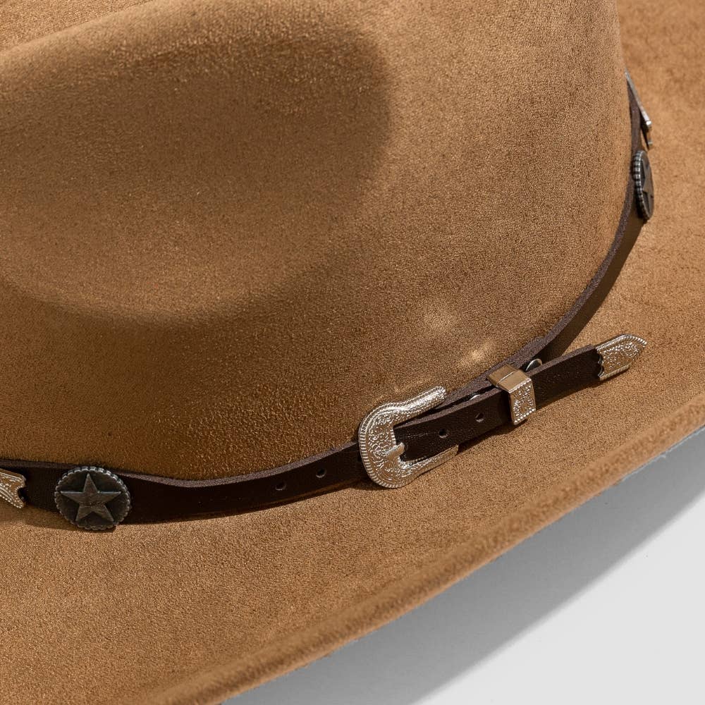 Western Engraved Buckle Belt Cowboy Hat