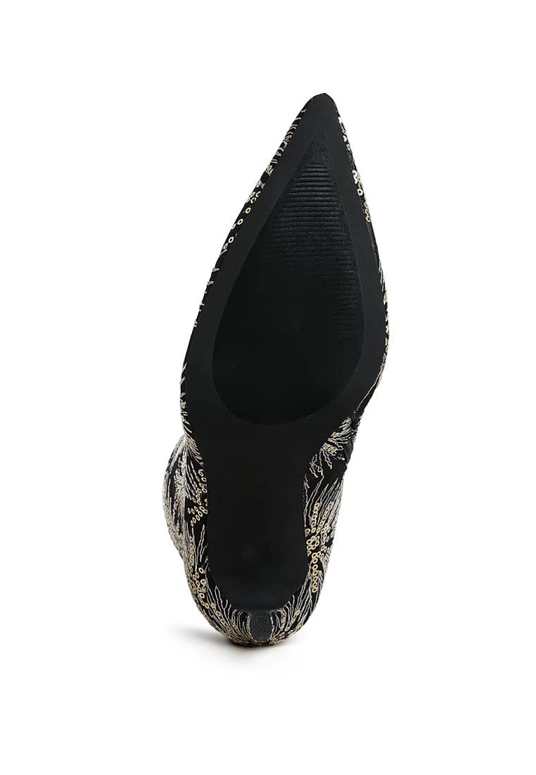 Oleander Sequin Embellished Stiletto Boots (Copy)