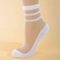 Triple Striped Sheer Ankle Socks