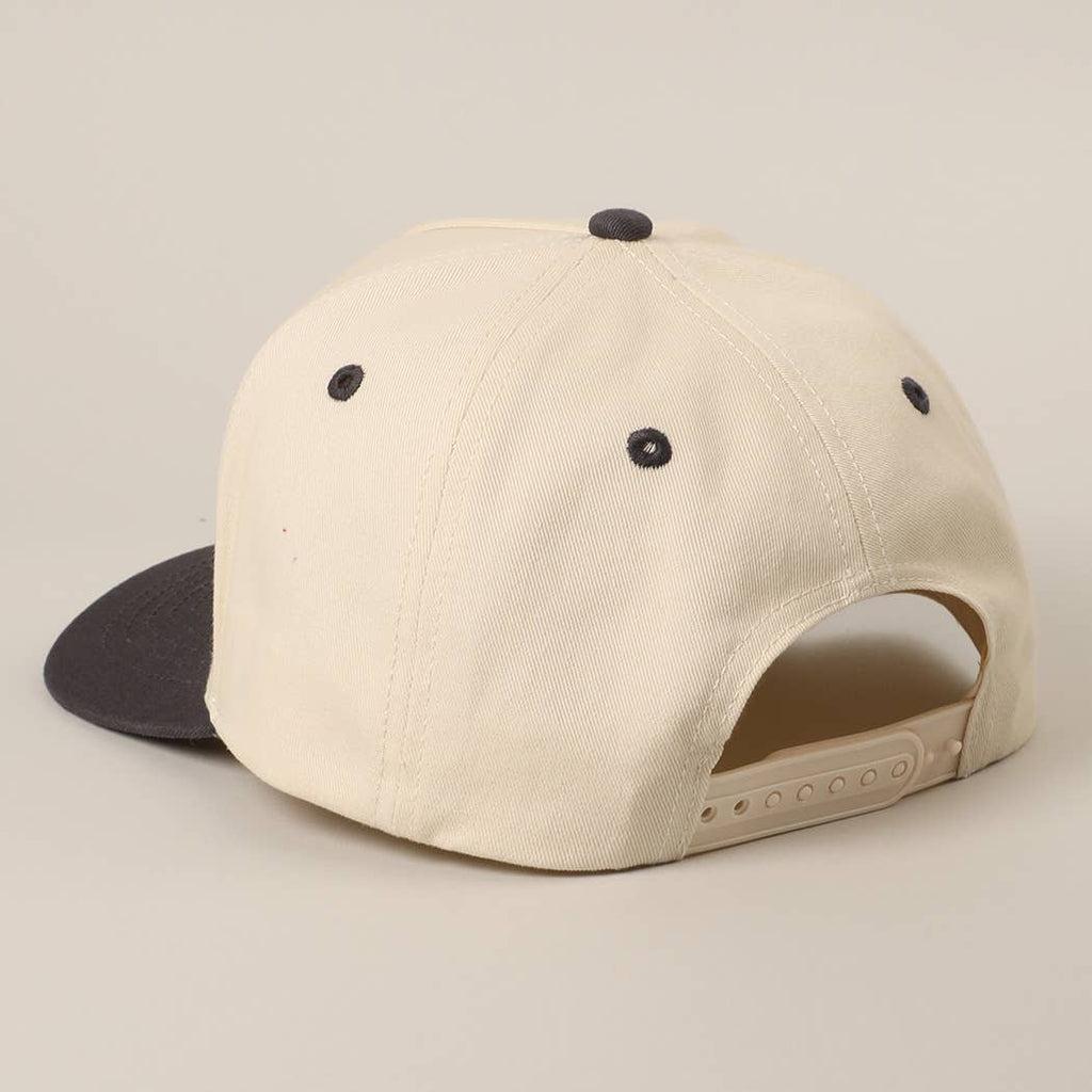 Solid Two-Tone Cotton 5 Panels Baseball Cap