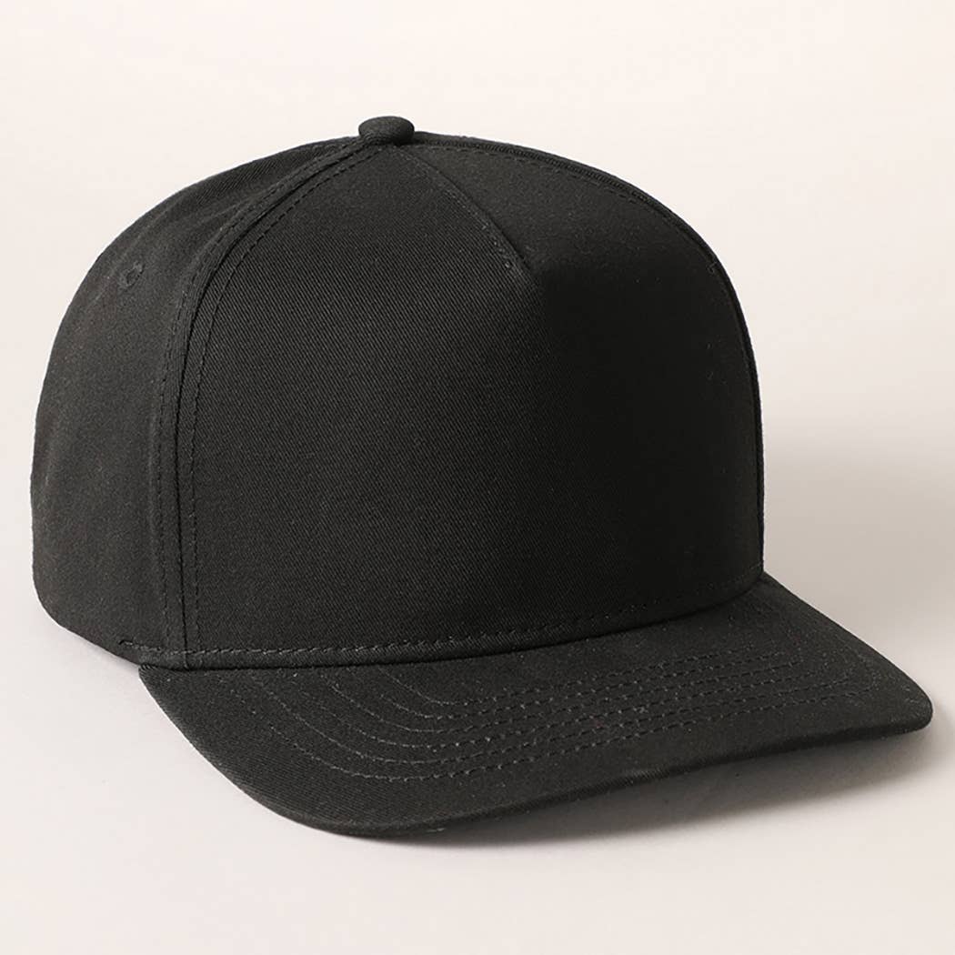 Solid Colored Cotton 5 Panel Baseball Cap