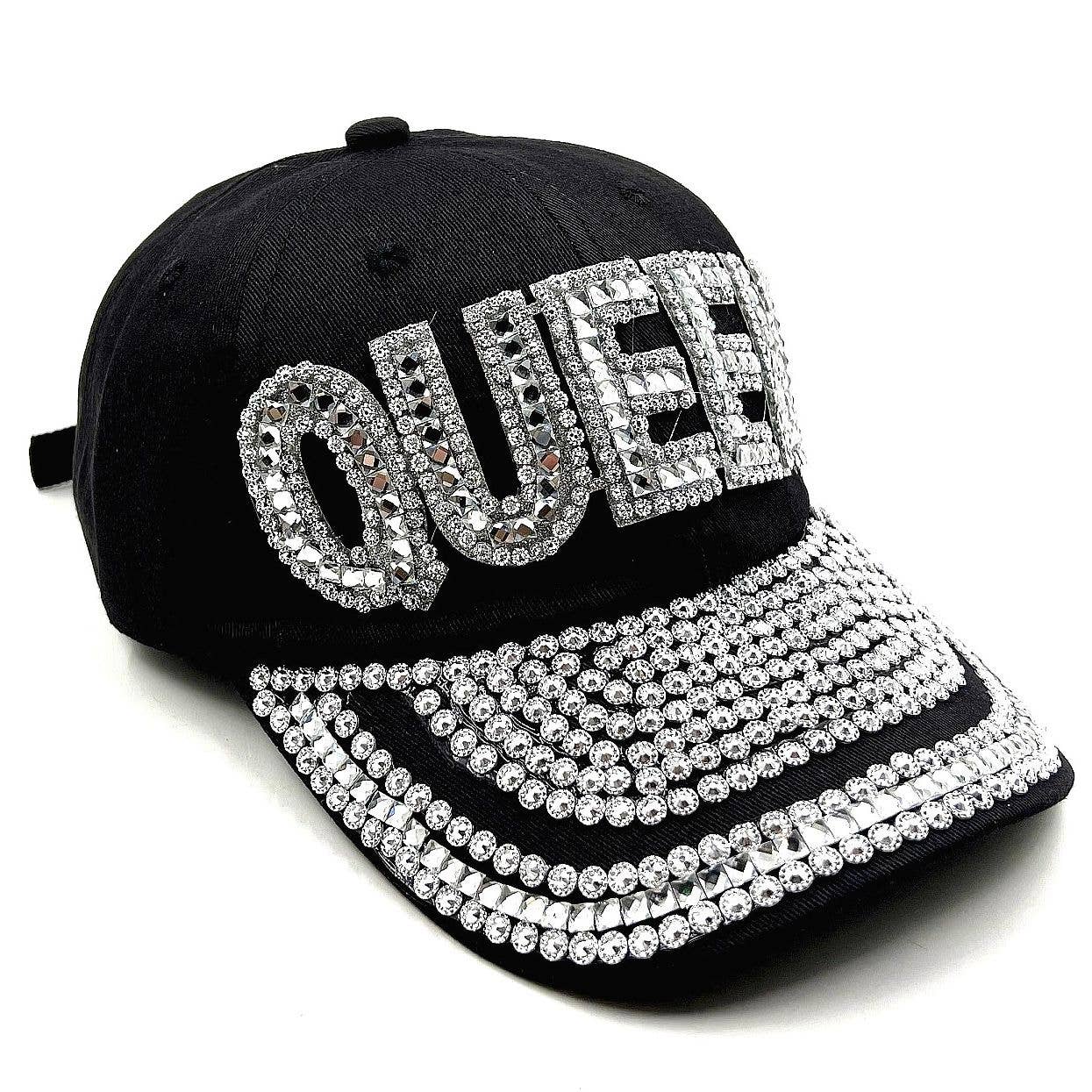 Bold Queen Rhinestone Cap Hat