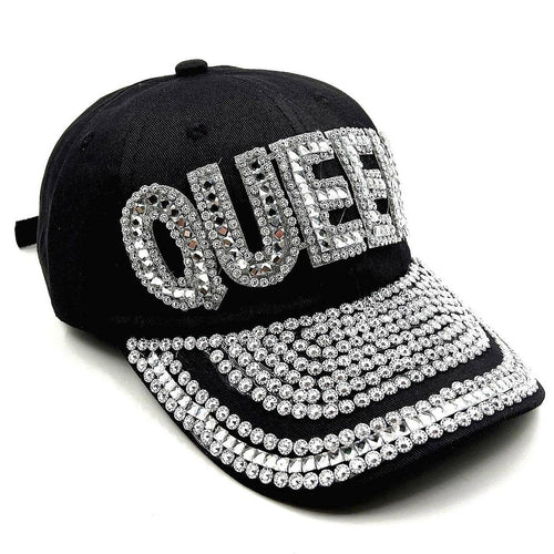 Bold Queen Rhinestone Cap Hat