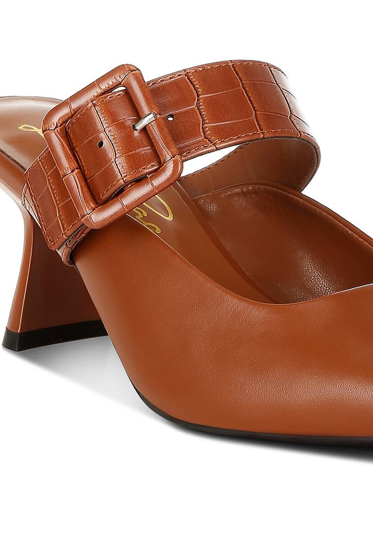 Shein Star Slim Block Heel Mules