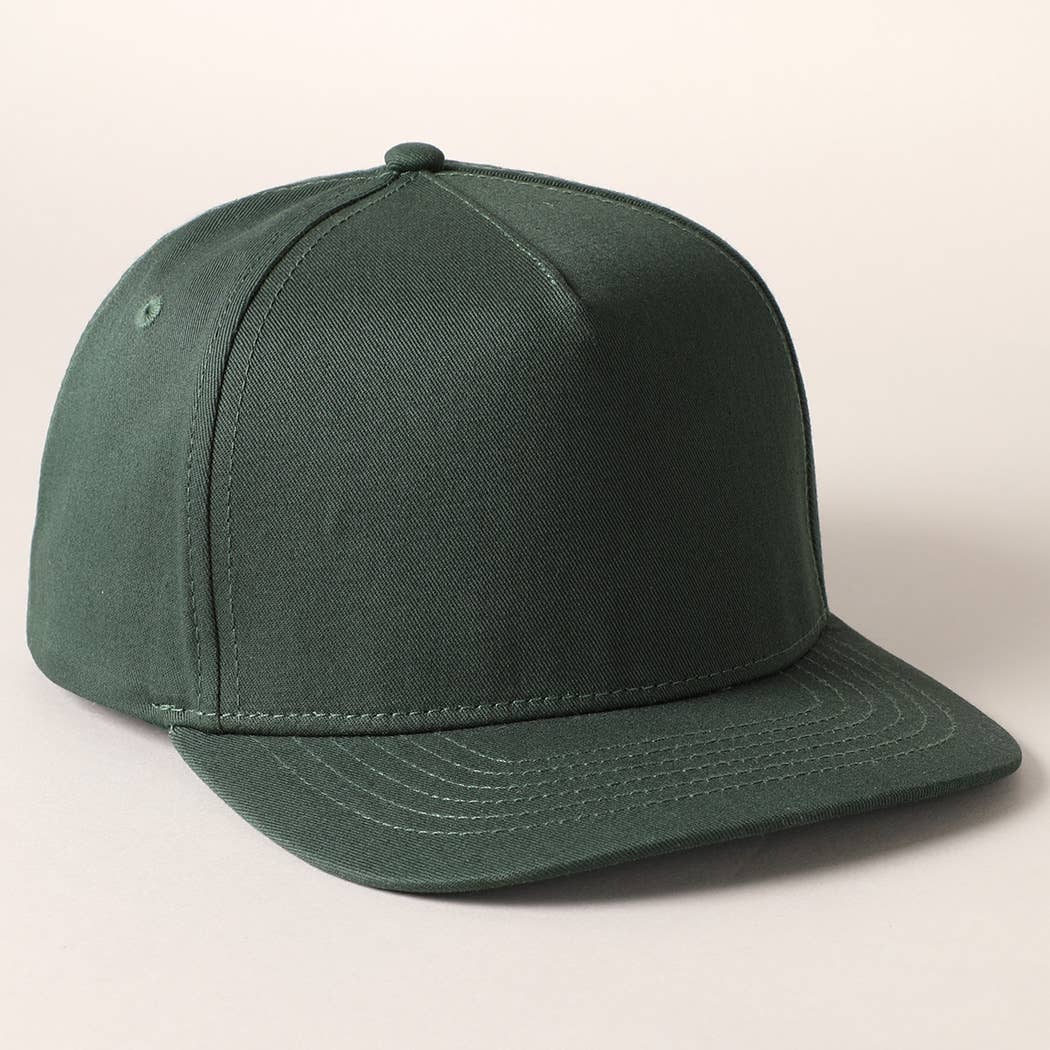 Solid Colored Cotton 5 Panel Baseball Cap