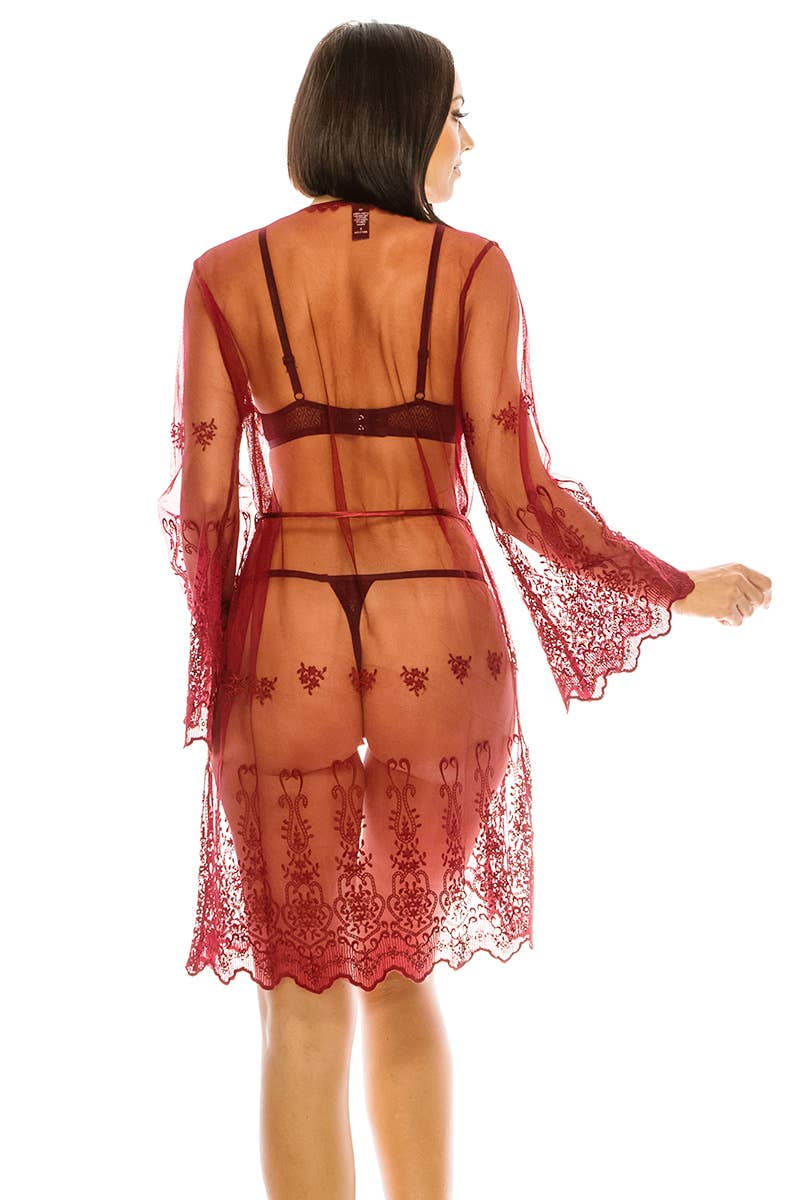 Youmita Mesh & Embroidery Robes - YM-20140-LNG