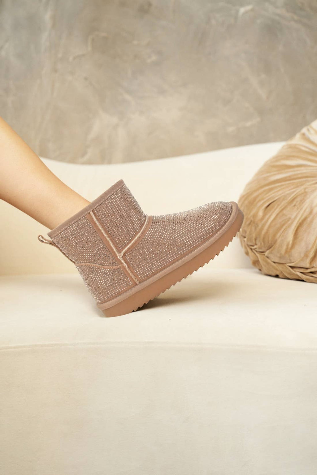 PRESLEY BEDAZZLED GLAM SHERPA BOOTIES (Copy)
