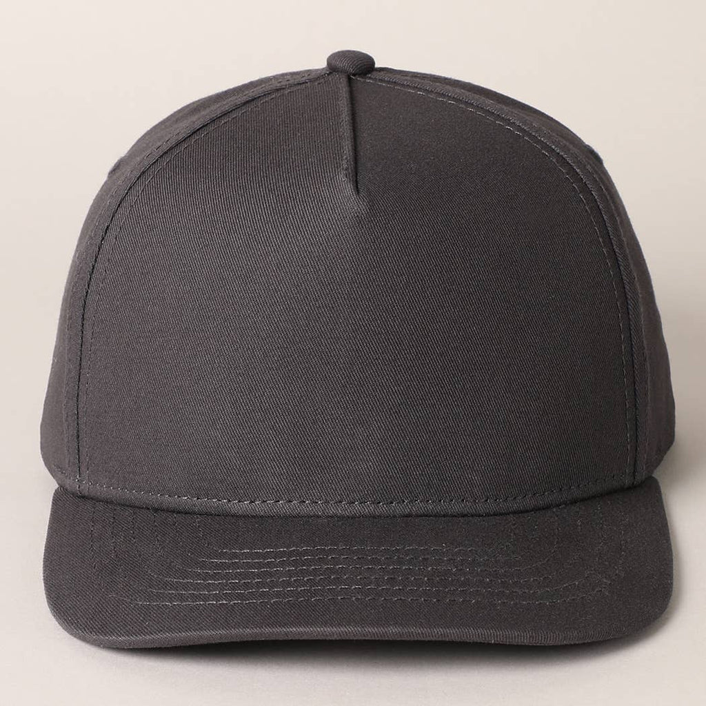 Solid Colored Cotton 5 Panel Baseball Cap