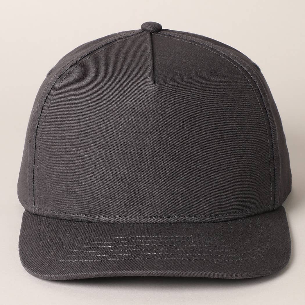 Solid Colored Cotton 5 Panel Baseball Cap
