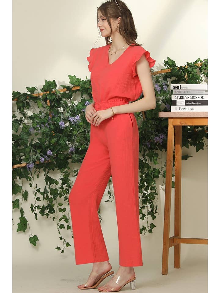 BANDED SMOCKING LONG PANTS