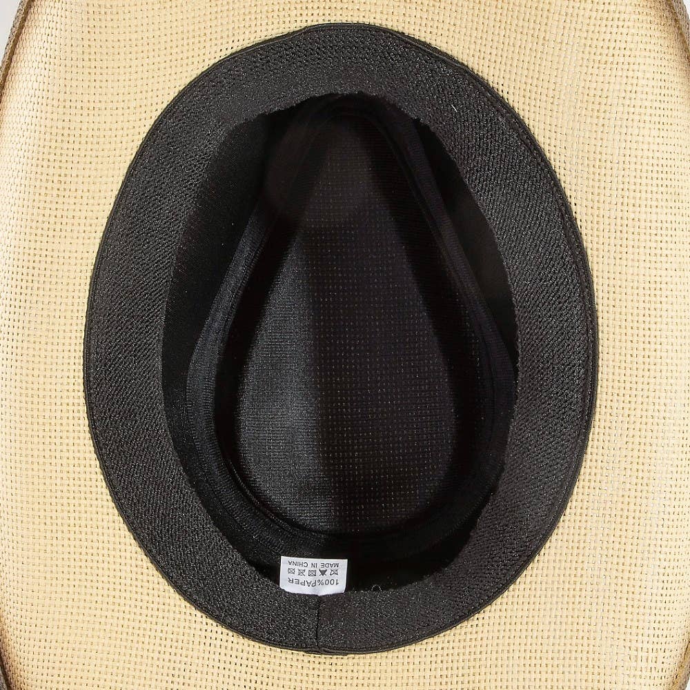 Western Long Horn Studded Strap Straw Cowboy Hat