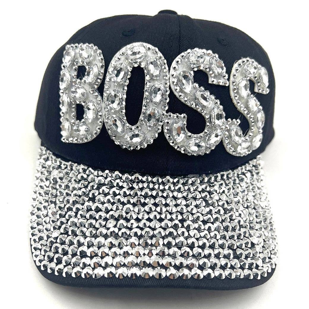 Bold BOSS Rhinestone Cap Hat