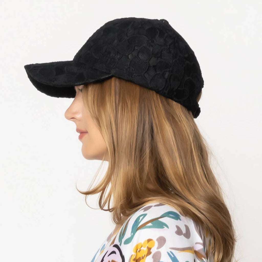 Floral Laced Baseball Cap