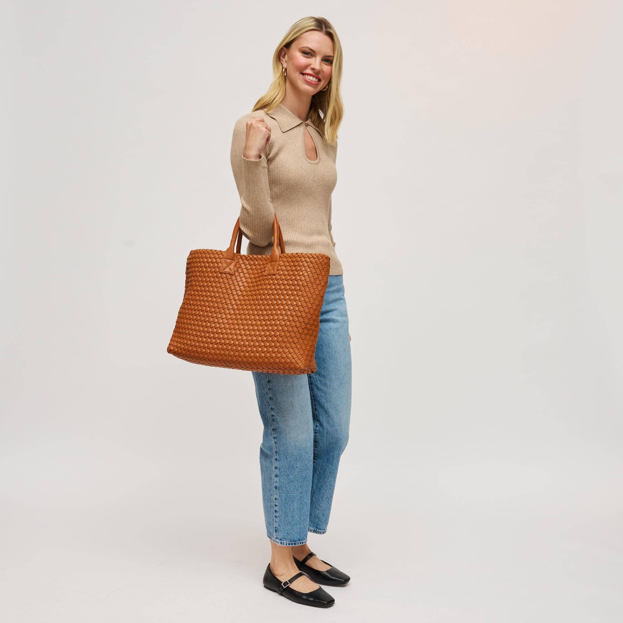 Ithaca Woven Vegan Leather Tote