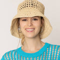 Solid Summer Beach Straw Crochet Bucket Hat