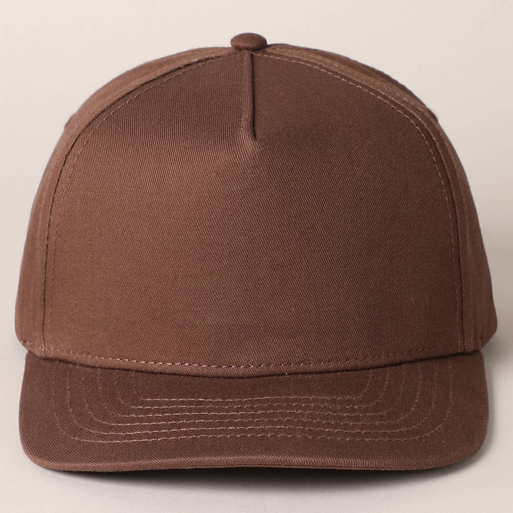 Solid Colored Cotton 5 Panel Baseball Cap