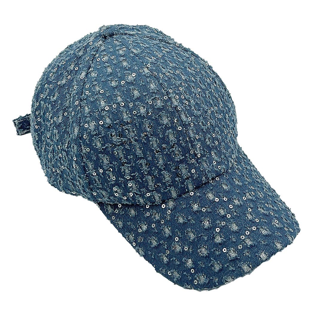 Stone Distressed Denim Baseball Cap
