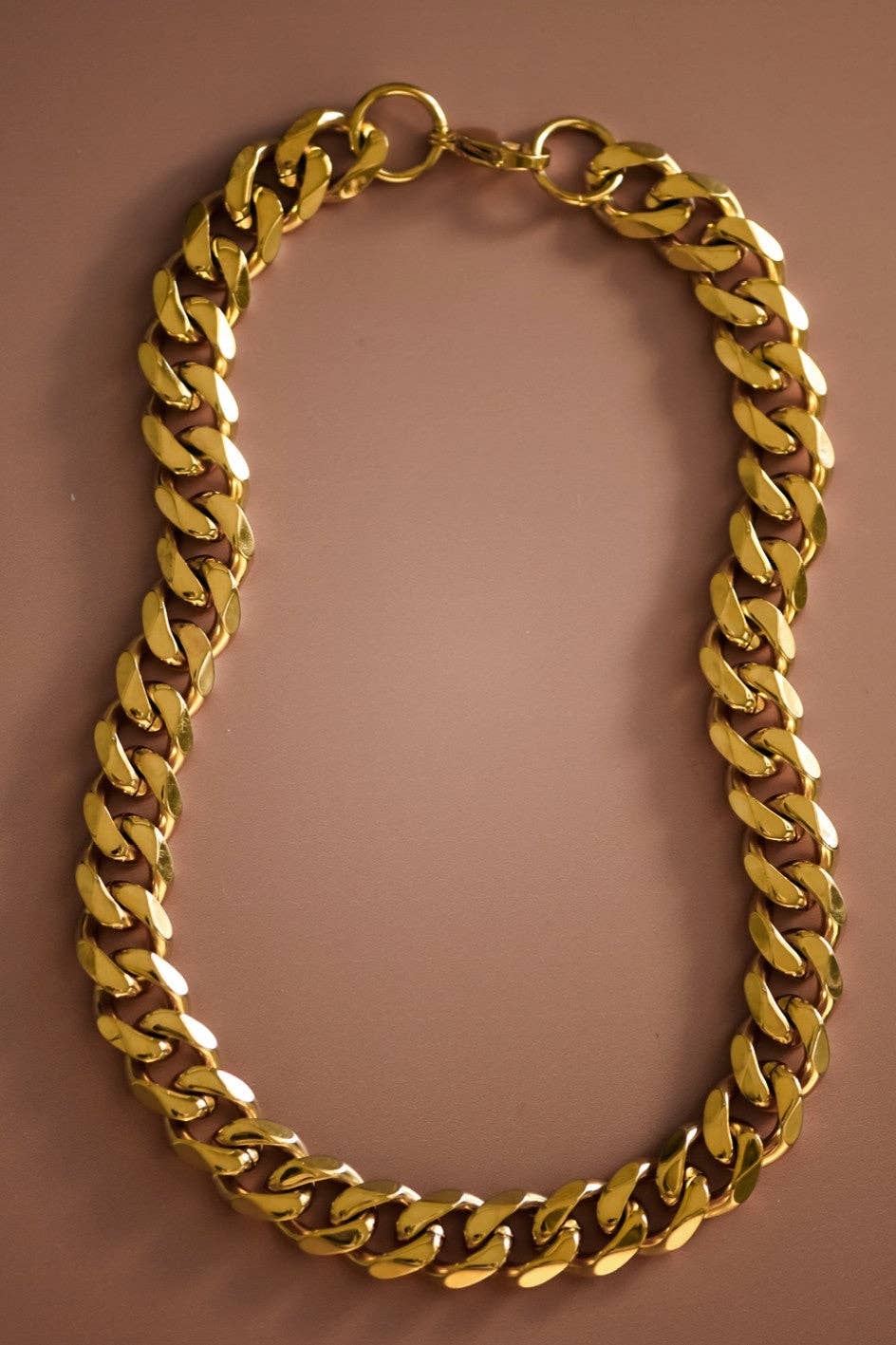 18K Gold Plated Waterproof Stainless Steel Chain Necklace - 7234