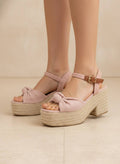 PALMER Bow Knot Platform Espadrille Sandals Ankle Strap Wedg
