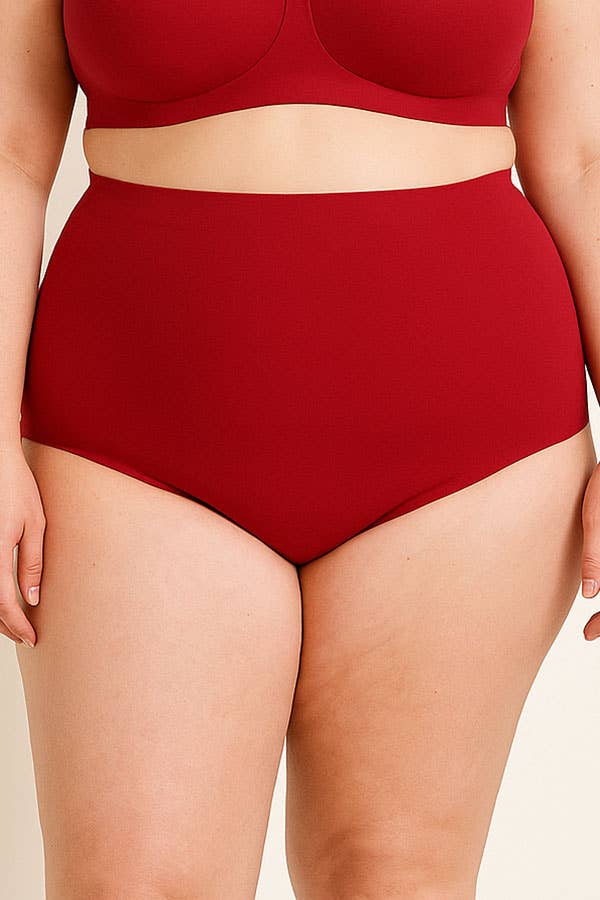 Plus Size Laser Cut Seamless Panty - 6 Color-90079-PTY-6-C01