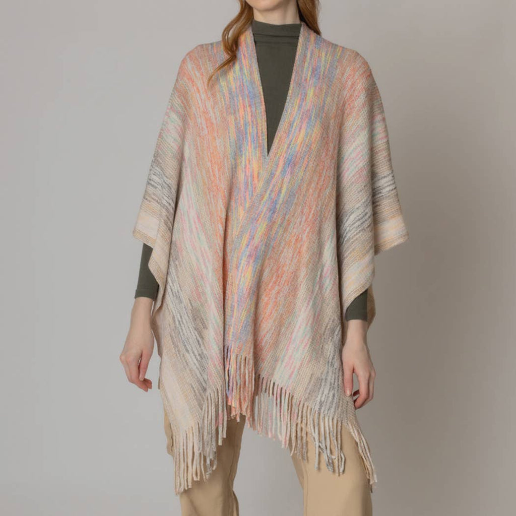 Multicolor Metallic Knit Ruana