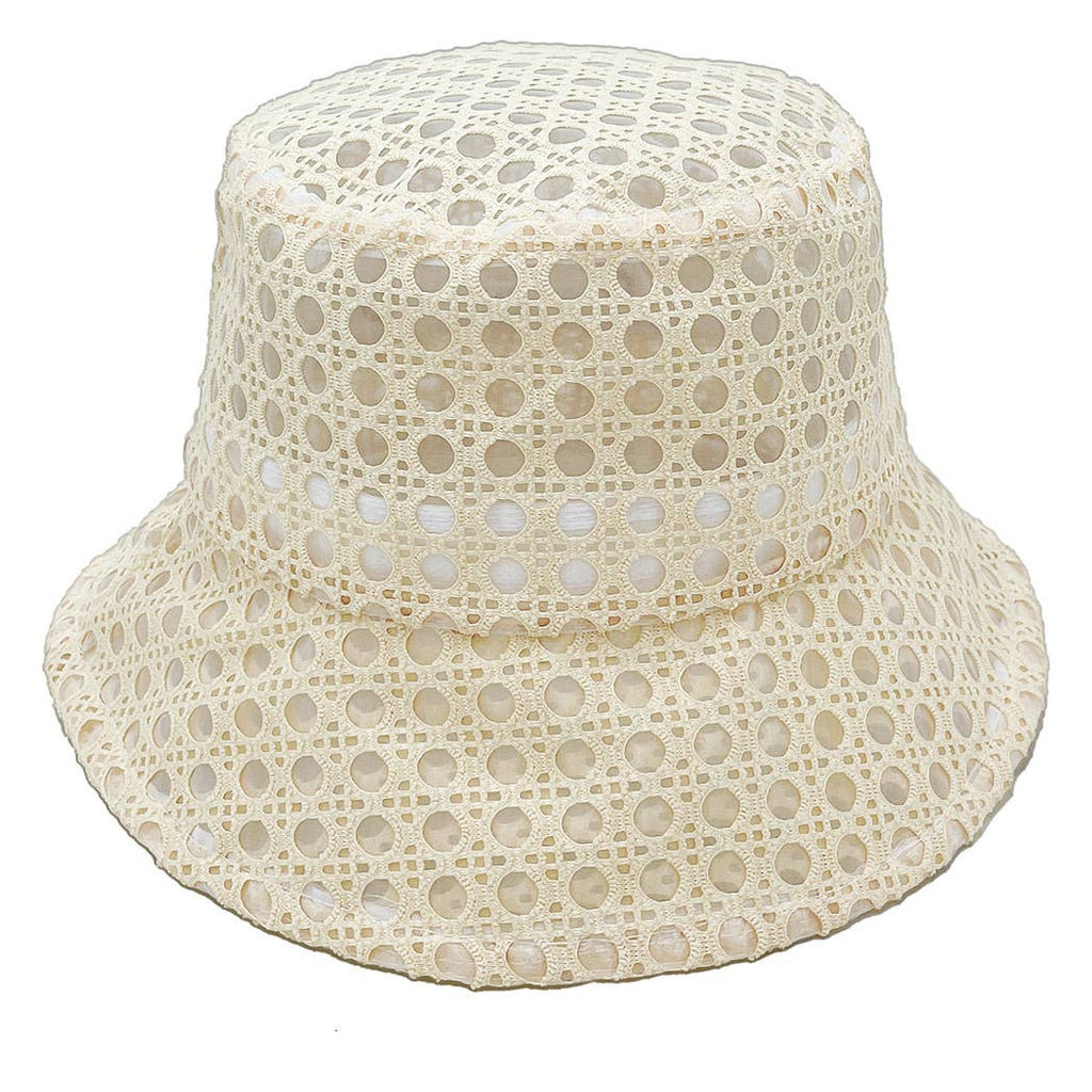 Solid Mesh Eyelet Bucket Hat