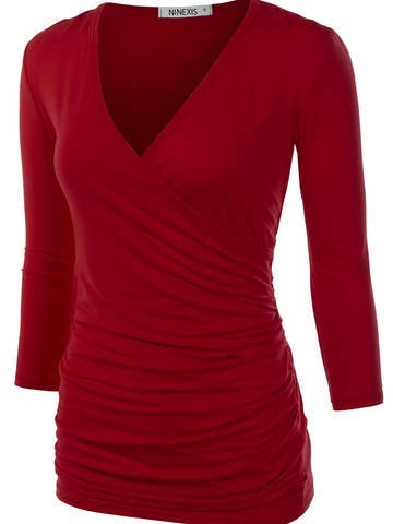 Tank Tops Deep V-Neck Surplice Wrap