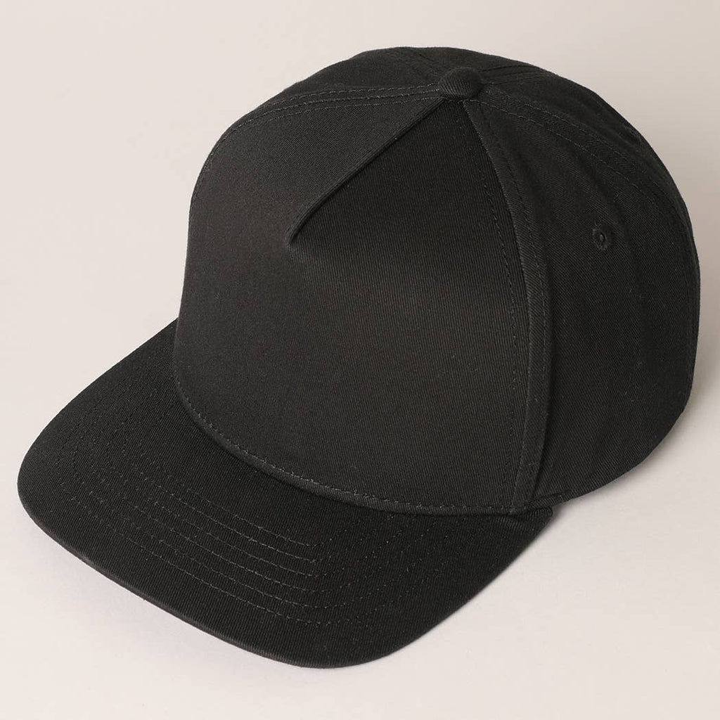 Solid Colored Cotton 5 Panel Baseball Cap