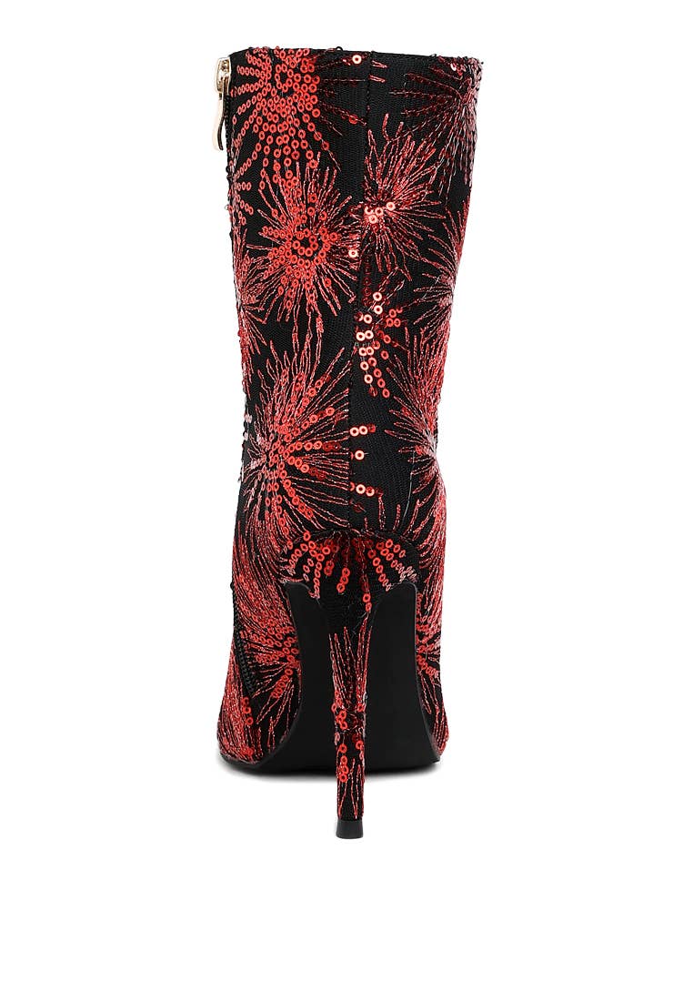Oleander Sequin Embellished Stiletto Boots