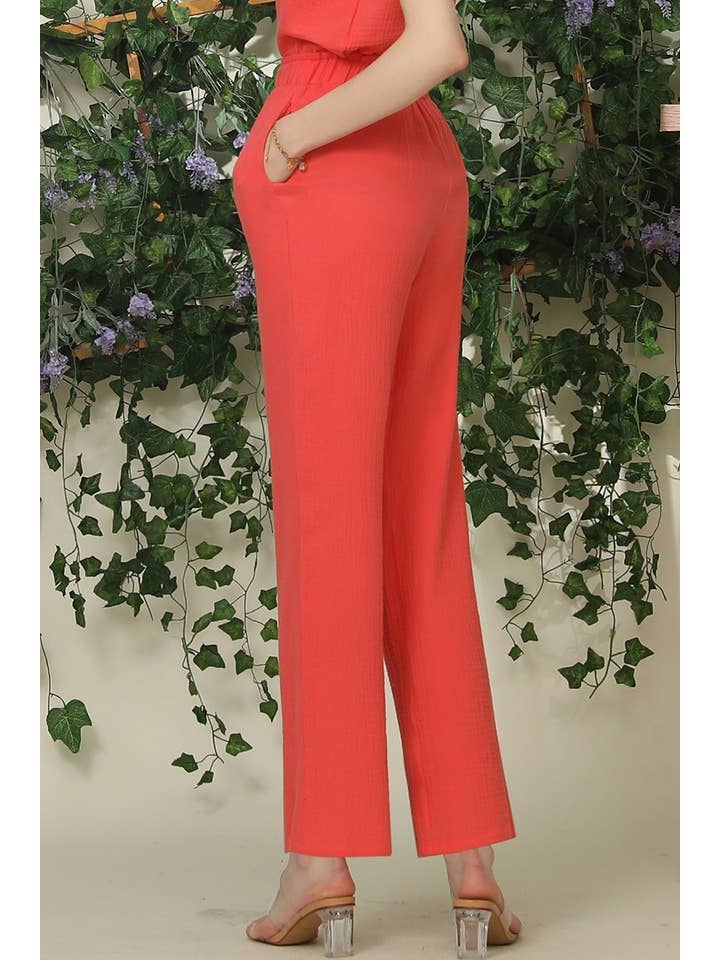BANDED SMOCKING LONG PANTS