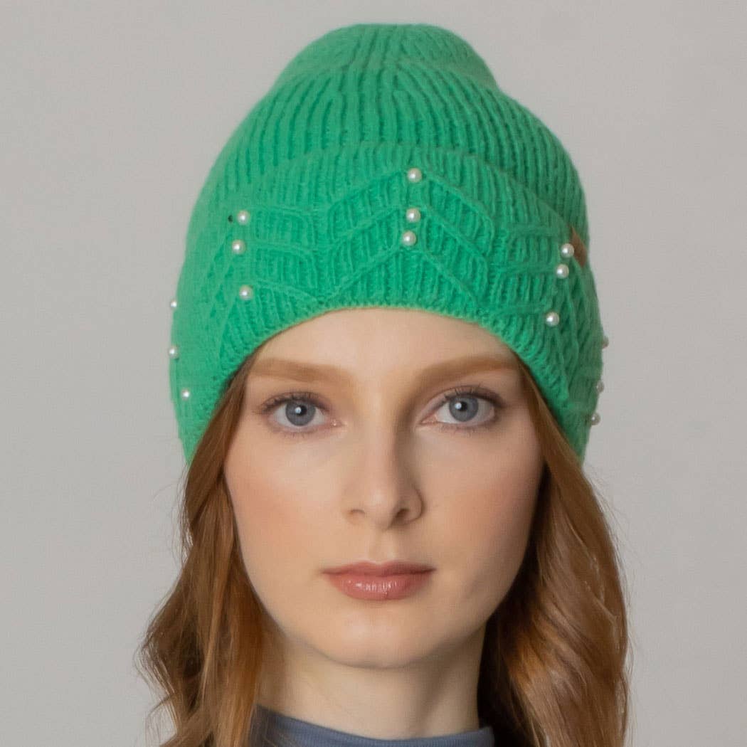 Women's Solid Color Peal Knitted Beanie Hat