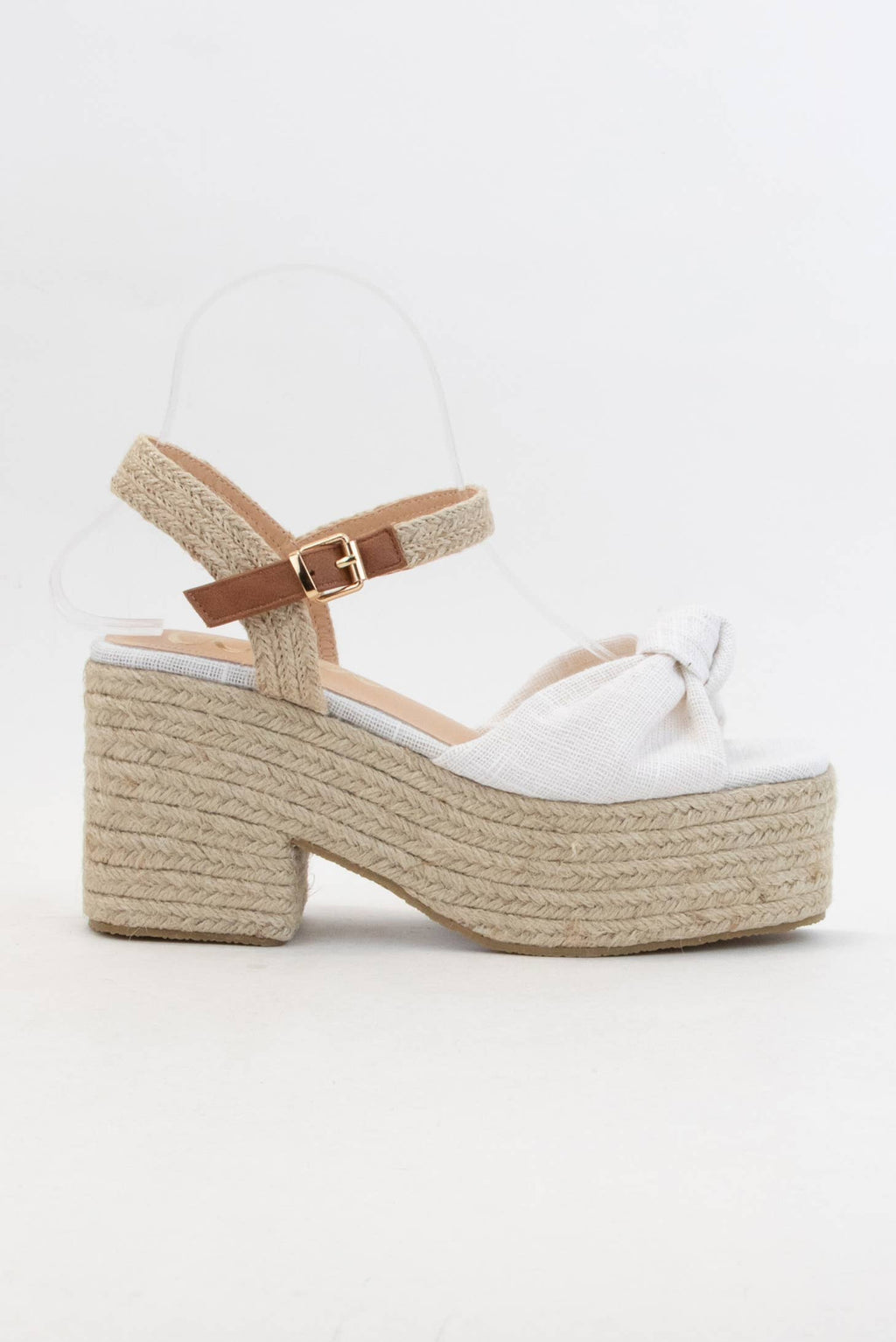 PALMER Bow Knot Platform Espadrille Sandals Ankle Strap Wedg