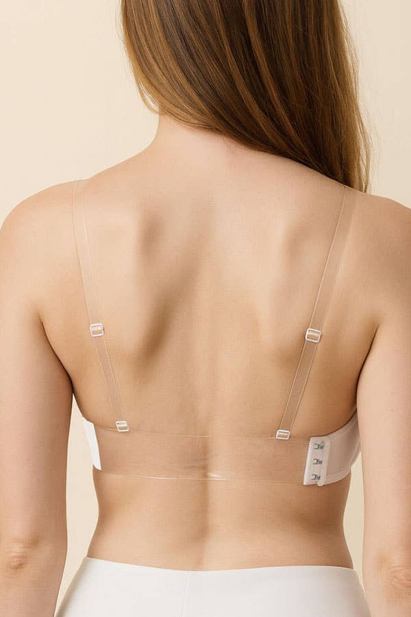 BC Cup Clear Back, Strap push up Demi Bra-90073-BRA-BC-3