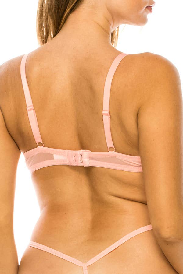 Youmita BC Cup Lace Push Up Demi Bra-YM-78296-BRA