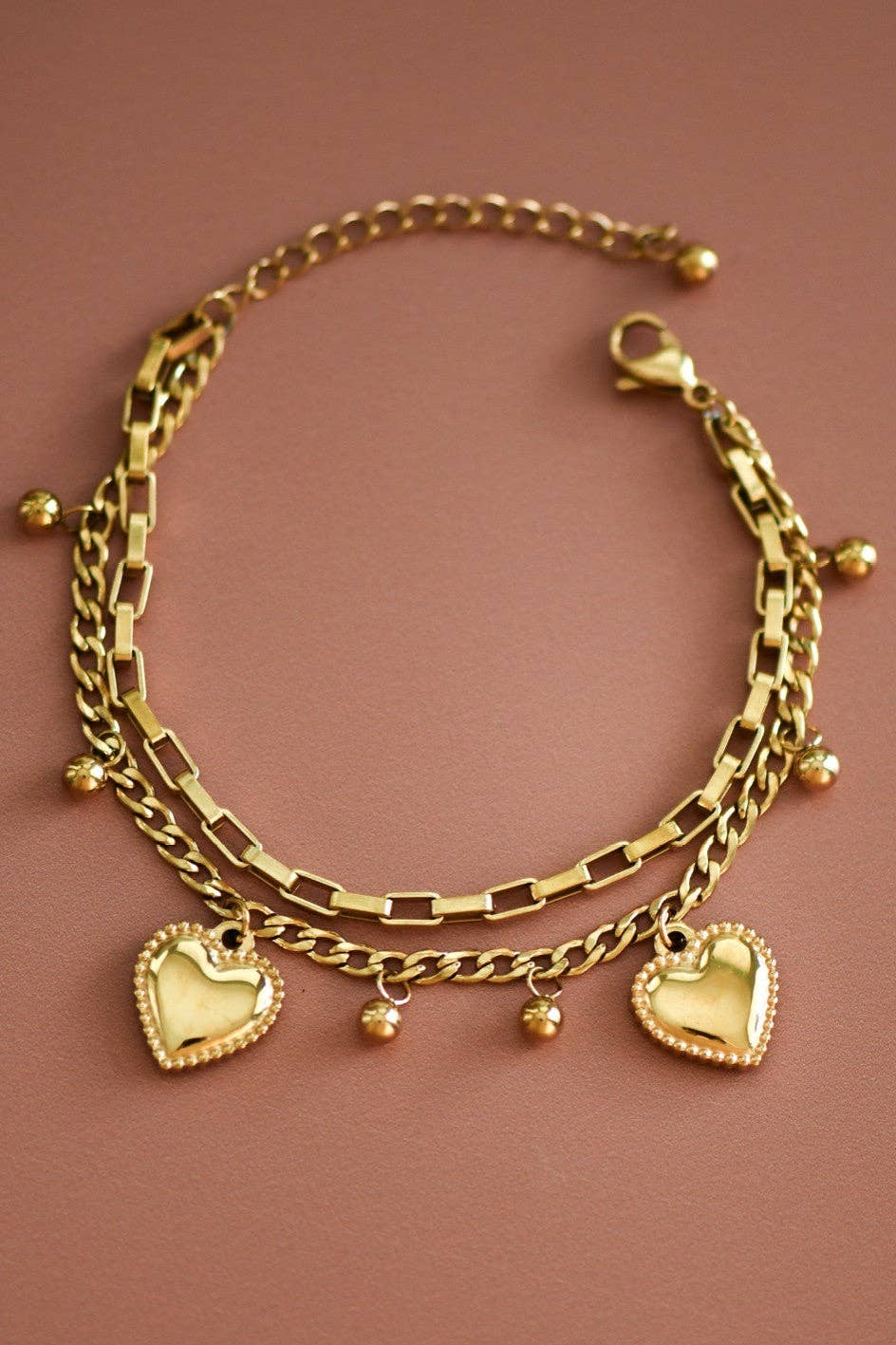 18K Gold Plated Waterproof Stainless Steel Chain Bracelet - 7434