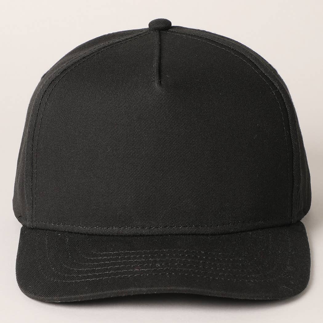 Solid Colored Cotton 5 Panel Baseball Cap