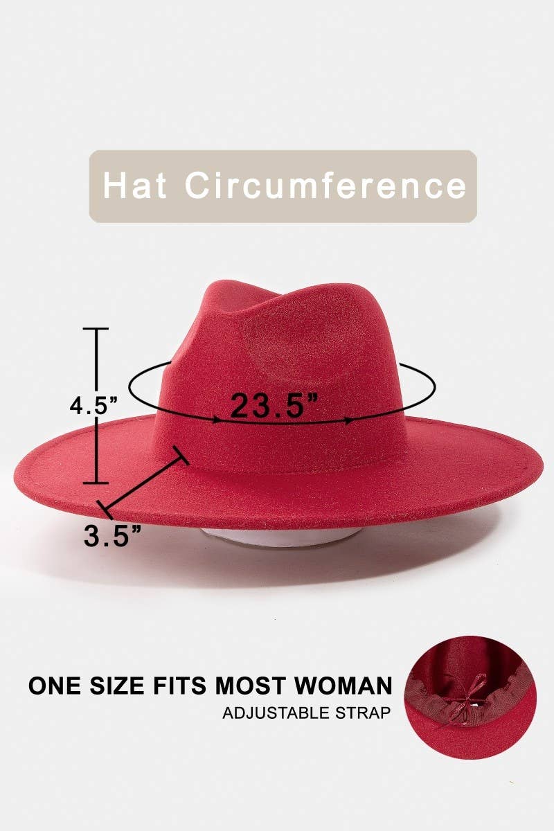 Flat Brim Fedora Fashion Hat
