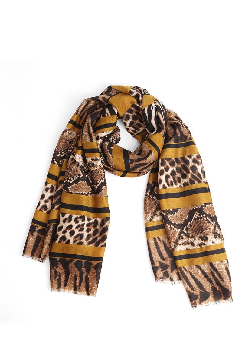 Women's Mixed Animal Print Oblong Scarf